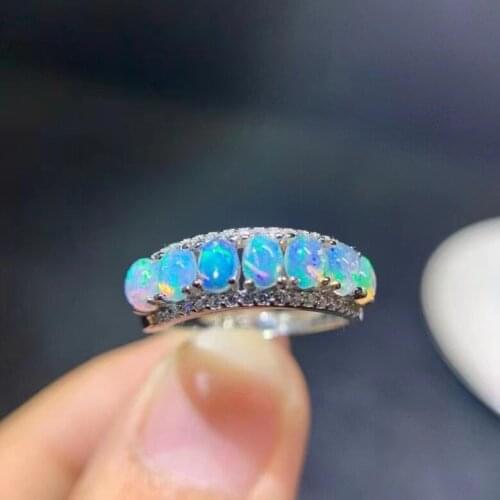 For Wedding New Coming 100% Natural and Real Opal Ring 925 sterling silver Opal Ring Pure High Quality