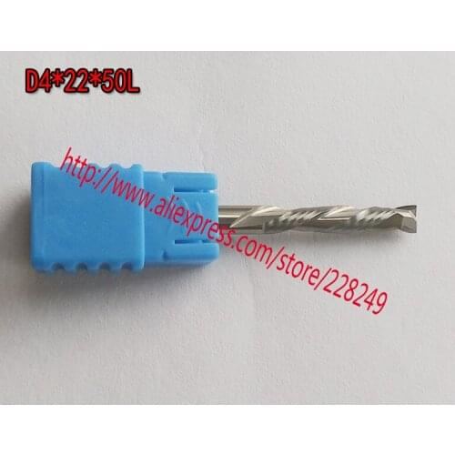 1pc D4*22*50L HRC55 2 Flutes Up&Down Cut Solid Carbide CNC Router Bit Wood Flat Endmill Tungsten End Milling Cutter Tool