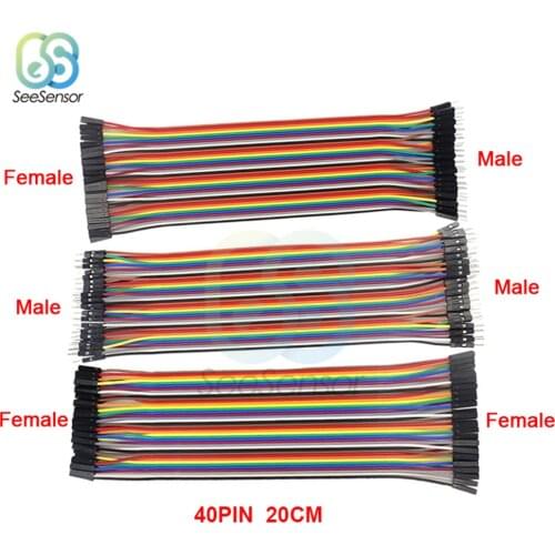 20CM 40PIN Dupont Line Male to Male + Female to Male and Female to Female Jumper Wire Dupont Cable for arduino DIY Kit