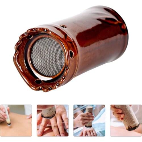 1pc Ceramic Moxibustion Pot Manual Portable Moxa Pot Moxa Burner