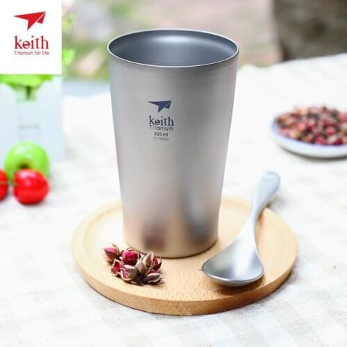 Keith Titanium Mug Coffee Mug Tea Cup Outdoor Camping Travel Mugs Drinking For Coffee Tea Beer Christmas Party Bar Supplies