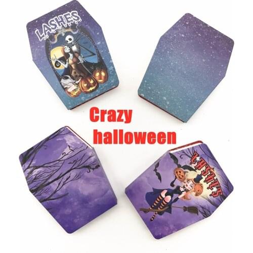 Halloween New Design Eyelash Packaging Box Wholesale Empty Lash Boxes makeup coffin Case 25mm Mink Lashes Creative Eyelash