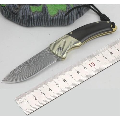 MARS MADAM Perfect Damascus Folding Knife Tactical Survival Knives Hunting Pocket Knife Marked Nostalgia Outdoor tools