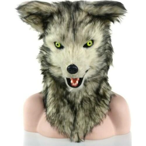 Can Mouth Move Wolf Mascot Custome Fursuit Cosplay Animal Hot Halloween Liflike Cartoon Mask Carnival Halloween Xmas Easter Ad