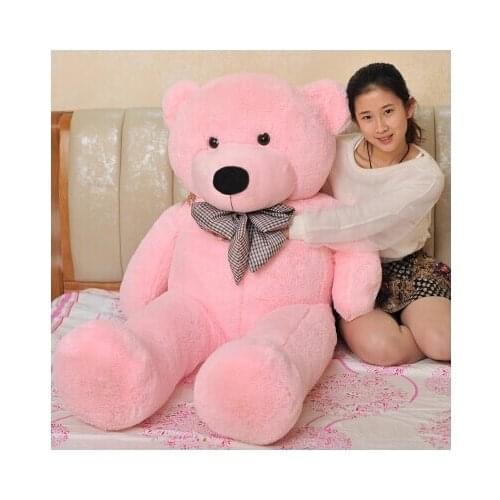 Stuffed animal lovely teddy bear 140cm pink bear plush toy soft doll throw pillow gift w3376