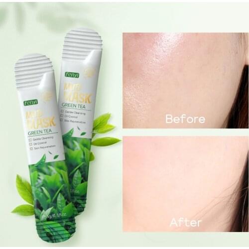 Green Tea Cleansing Mud Mask Remove Against Face Acne Oil Control Remove Acne Blackheads Moisturizing Shrink Pores Skin Care