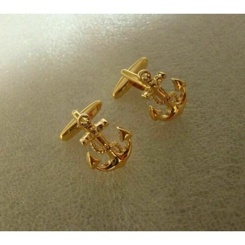 Pair Of US Navy Marine Corps Officer Uniform Anchor Cuff Links Badge Gift armyshop2008