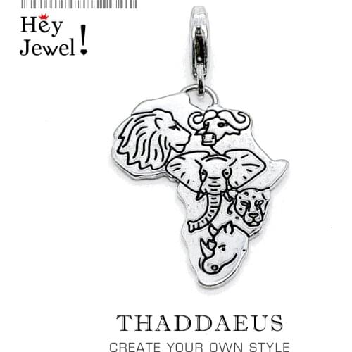 Charm Pendant Africa,2019 Europe Jewelry For Women Men Trendy Rulers of the Savanna Gift In 925 Sterling Silver Fit Bracelet