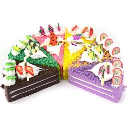 Realistic Artificial Triangle Cake Assorted Fake Cakes Model Photography Props Home Decoration Crafts