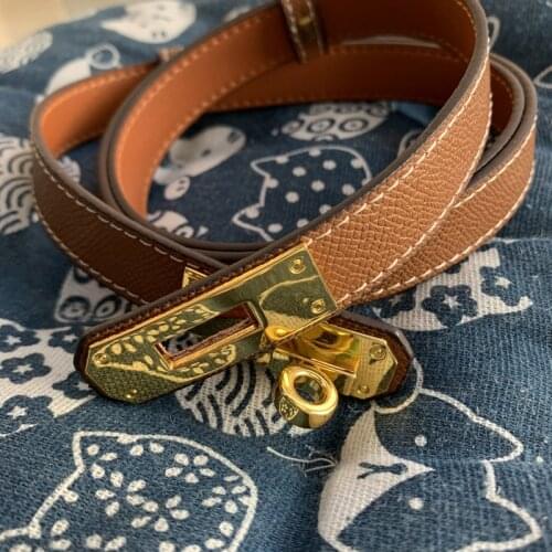 Hot Sale New Luxury High quality Women Genuine Leather H Belts Golden Lock Buckle Dress Jeans Waistband Belt Width 1.9cm