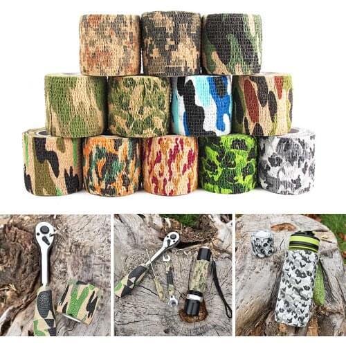 Self-Adhesive Camouflage Tape Outdoor Bandage Tactical Camo Wrap Tapes Outdoor Shooting Stick Multi-Function Hunting Accessories