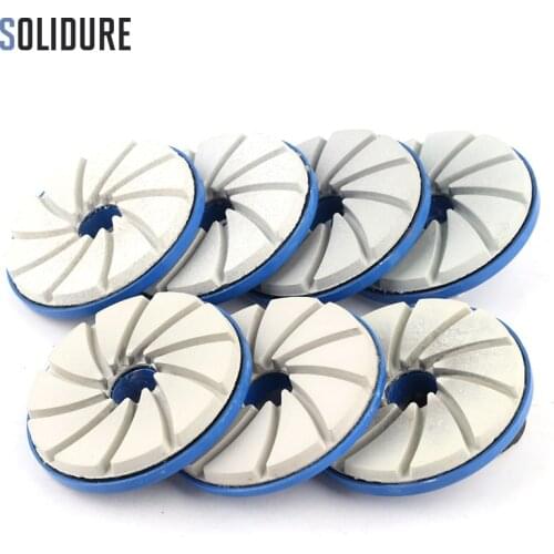 7pcs/set 100mm snail lock diamond edge polishing pads wet grinding pads for polishing granite,marble engineered stone edge