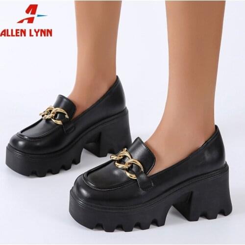 Women single shoes 2021 new fashion casual office ladies pumps platform chunky high heels slip on women pumps Profession shoes