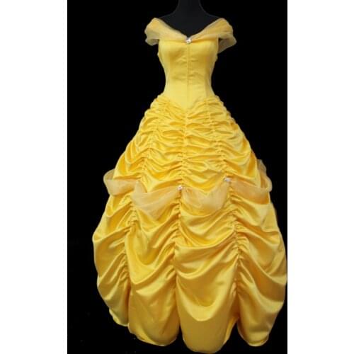 Cartoon Movie Girl And Beast Belle Cosplay Costume Women Party Dance Dress Fancy Halloween Christmas Ball Gown