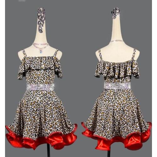 New latin dance competition costume show costume women adult professional sexy high-end leopard dance skirt