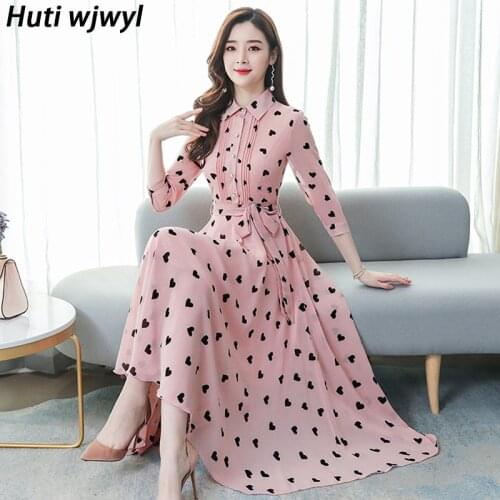 Spring Summer White Chiffon Vacation Beach Maxi Dresses Plus Size Women Bodycon Party Vestidos 2021 Vintage Print Shirt Sundress