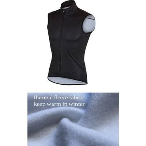 WINTER FLEECE THERMAL 2018 ALL BLACK NO LOGOS ON Sleeveless Cycling Vest Mtb Clothing Bicycle Maillot Ciclismo Bike Clothes