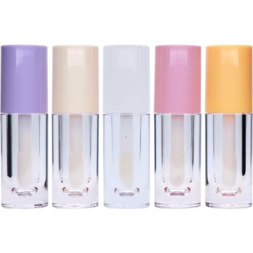 10Pcs 6.5ML Empty Lip Gloss Tube DIY Plastic Elegant Transparent Lipgloss Balm Bottle Liquid Lipstick Container Round Wholesale