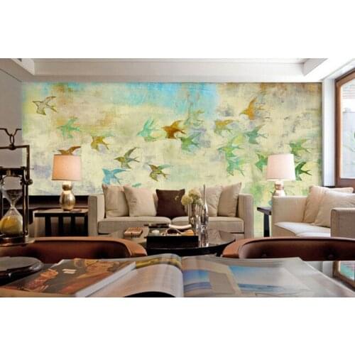 The custom 3D murals,beautiful fairy tale childrens room sky bird painting ,living room sofa TV wall bedroom wall paper