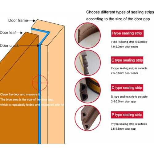 5m/10m I-Type Self Adhesive Door and Window Sealing Strip Tape Window Wind Waterproof Dustproof Sound Insulation Tools