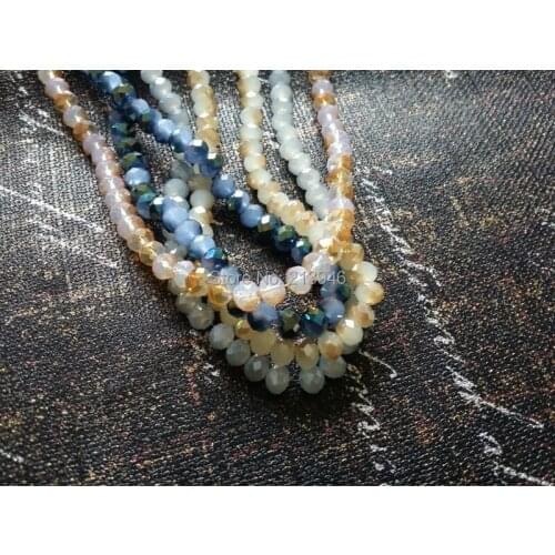 6*4MM 390Pcs/Pack Mixed 4 Colors AB Roundle Glass Crystal Loose Bead Jewelry Beads