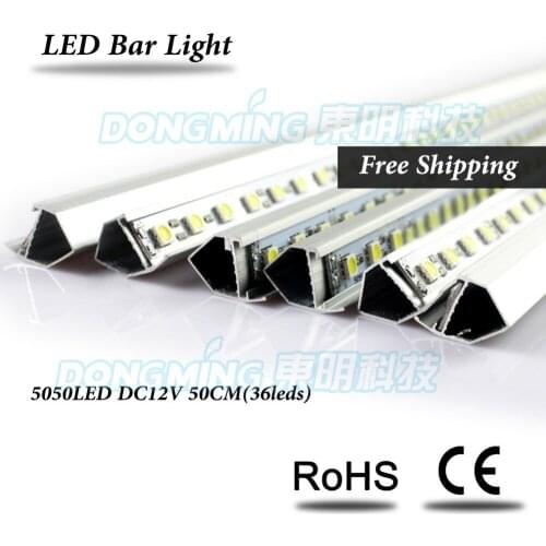 6pcs 12V U/V Non-waterproof IP22 Aluminium Profile 5050 0.5m 36leds LED Strip luces Bar Light DC 12v high quality