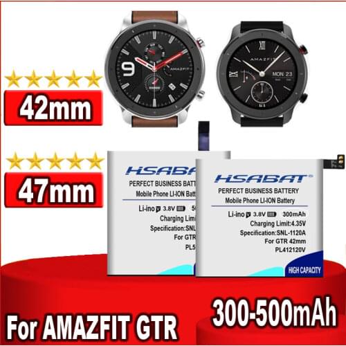 HSABAT 500mAh PL502625V Battery for AMAZFIT GTR 47mm