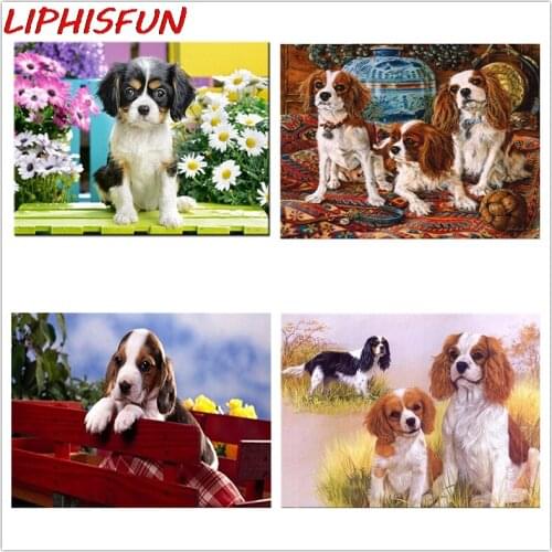 LIPHISFUN Diamond Painting Pet Dog Full Square Round 5D Diy Diamond Embroidery Animal Picture Rhinestone Handmade Home Decor