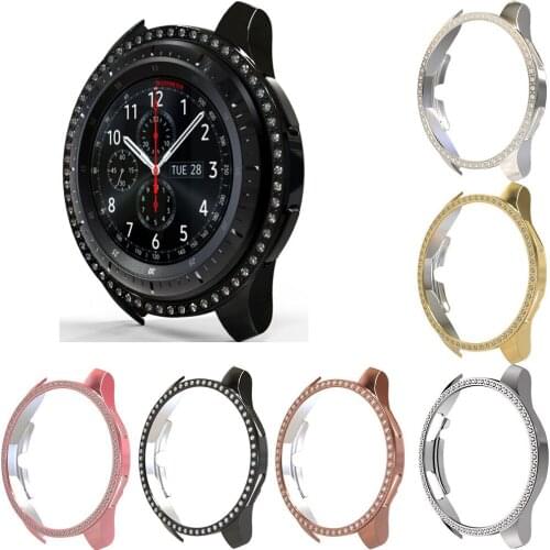 For Samsung Galaxy Watch 46mm Case Bumper Plating PC Diamond Protective Shell For Galaxy Watch 42mm Cover
