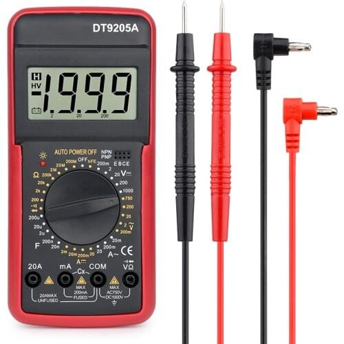 Digital Multimeter DT9205A Professional AC DC Voltage Current Tester Multimeter Manual Range Electric Meter Over Range Alarm
