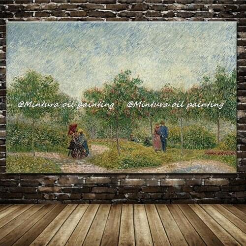 Hand Made Reproduction Vincent Van Gogh Ace Nils Park Of Lovers Famous Oil Painting On Canvas Wall Art Picture For Living Room
