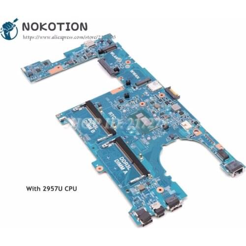 NOKOTION Laptop Motherboard For Dell Latitude 3340 Main Board CN-0X13HJ 0X13HJ DLR30 MB 5X37M DDR3L SR1DV 2957U CPU