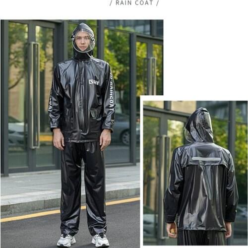 Fashion Adult Motorcycle Bicycle Rainwear Suit Waterproof Raincoat Rain Pants Outdoor Fishing Rain Clothes Covers Big Size
