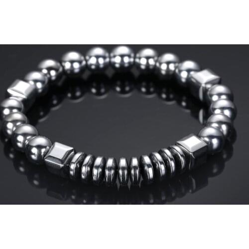 Fashion Grey Agate Cross Mens Bracelet Natural Stone Black Beads Yoga Healing Jewelry Free Shipping Punk Beaded Bracelets Women