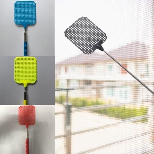 1PC Fly Swatters Telescopic Extendable Prevent Pest Mosquito Tool Flies Trap Retractable Stainless Steel Tie Rod Garden Supplies