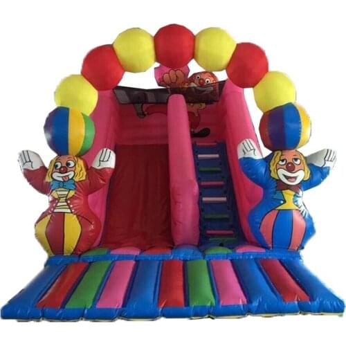 Happy clown inflatable slide inflatable trampoline inflatable trampoline slide