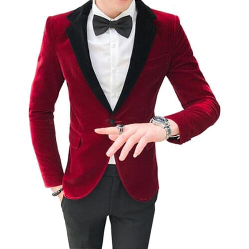2021 Fashion New Mens Casual Boutique Business Suit Coat / Male Slim Fit Big Black Collar Blazers Jacket