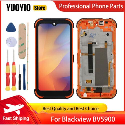 New Touch Screen LCD Display For Blackview BV5900 Phone Digitizer Assembly With Frame Replacement Parts+Disassemble Tool
