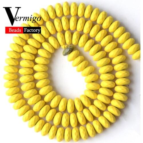 Wholesale 6mm Yellow Nanotech Rubber Hematite Abacus Beads For Jewelry Making Loose Stone Beads Diy Bracelets Accessories 15