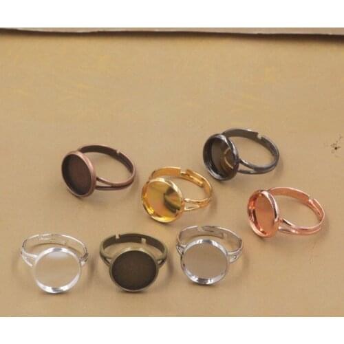 10pcs Ring Base blank rings settings Fit Dia 8 10 12 14 16 18 20 25mm Cabochons Cameo Settings Tray DIY Jewelry Making Ring