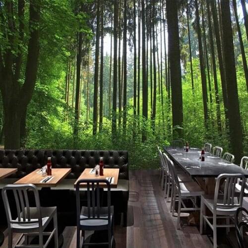 Custom 3D Photo Wallpaper Modern Murals Green Tree Forest Scenery Photography Background Large Mural Living Room Bedroom Decor