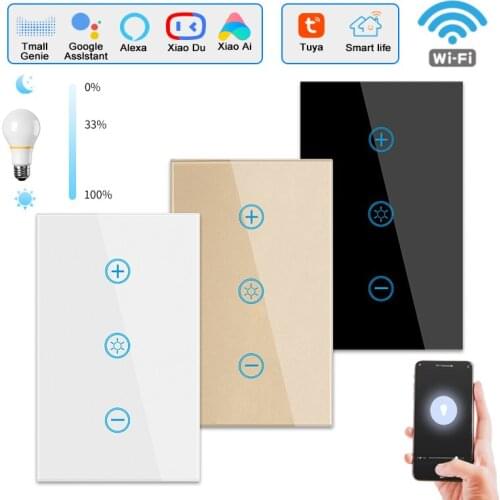 Adjustable Light Brightness WiFi Intelligent adjustment Switch Panel Smart Home Tuya Remote Control Alaxa voice 1/2/3/4Gang