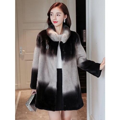 Mink fur coat fur coat whole mother hair long 2019 womens clothing outerwear jacket coats winter new fashion bread collar