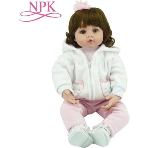 NPK 60cm Silicone bebe Vinyl Baby Reborn toddler girl Dolls adorable chucky Handmade Kids Princess Toys Children bonecas toys