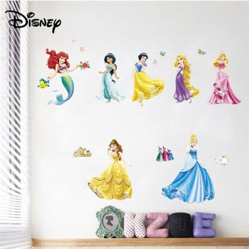 Disney cartoon girl sticker princess childrens room bedroom bedside sticker
