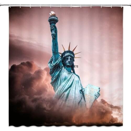 Goddess of liberty Bath Curtain 180x200cm Waterproof polyester fabric Shower curtain 3D USA curtain for Bathroom