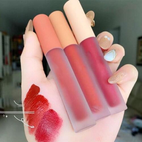 High Quality 3pcs Lip Glaze Matte Velvet Whiting Non Stick Cup Lasting Waterproof Gifts for Female