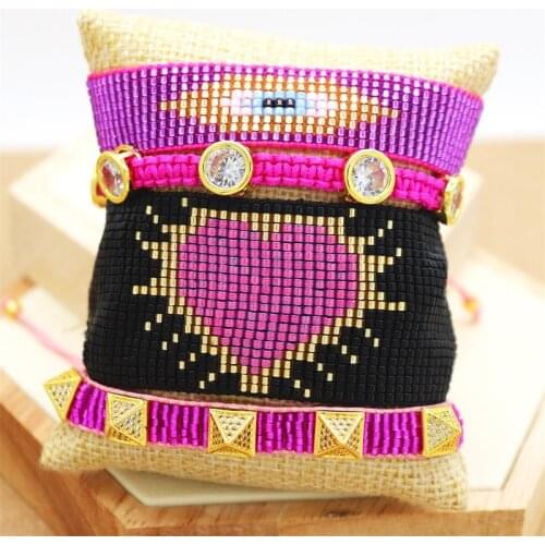 ZHONGVI MIYUKI Heart Pattern Bracelets For Women Evil eye Beads Bracelet Tassel Armband Pulseras Mujer Fashion Joyeria Jewelry