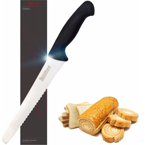 Sedge Serrated Bread Knife - SP Series - German 1.4116 High Carbon Stainless Steel Kitchen Knife - Ergonomic Handle - 10