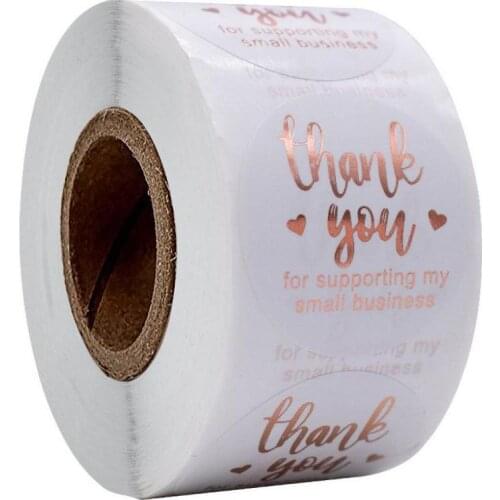 1.5 Inch White Thank You Sticker Scrapbook For Small Business 500pcs Gold Foil Decorative Sealing Labels for Packaging Sticker